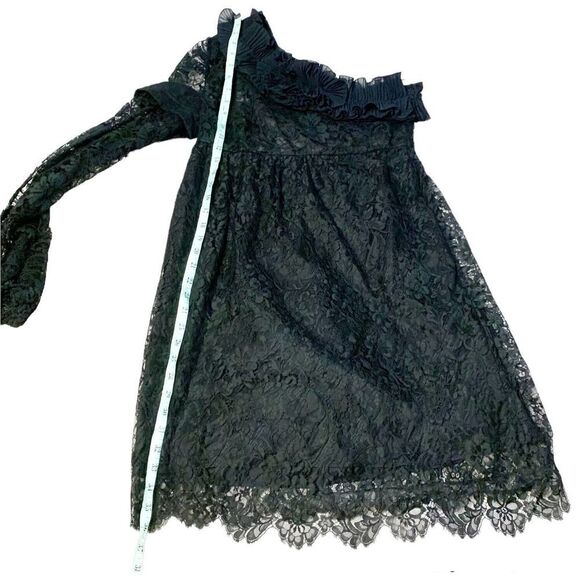 Givenchy Black Lace One Shoulder Long Sleeve Formal Dress Women’s Size 40 Medium - Picture 12 of 12